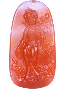 梅林达男女南红玛瑙观音牌吊坠