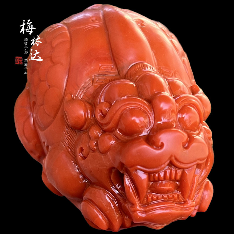 Melinda/梅林达【运麟】天然南红玛瑙吊坠苏工精雕貔貅瑞兽玉挂件