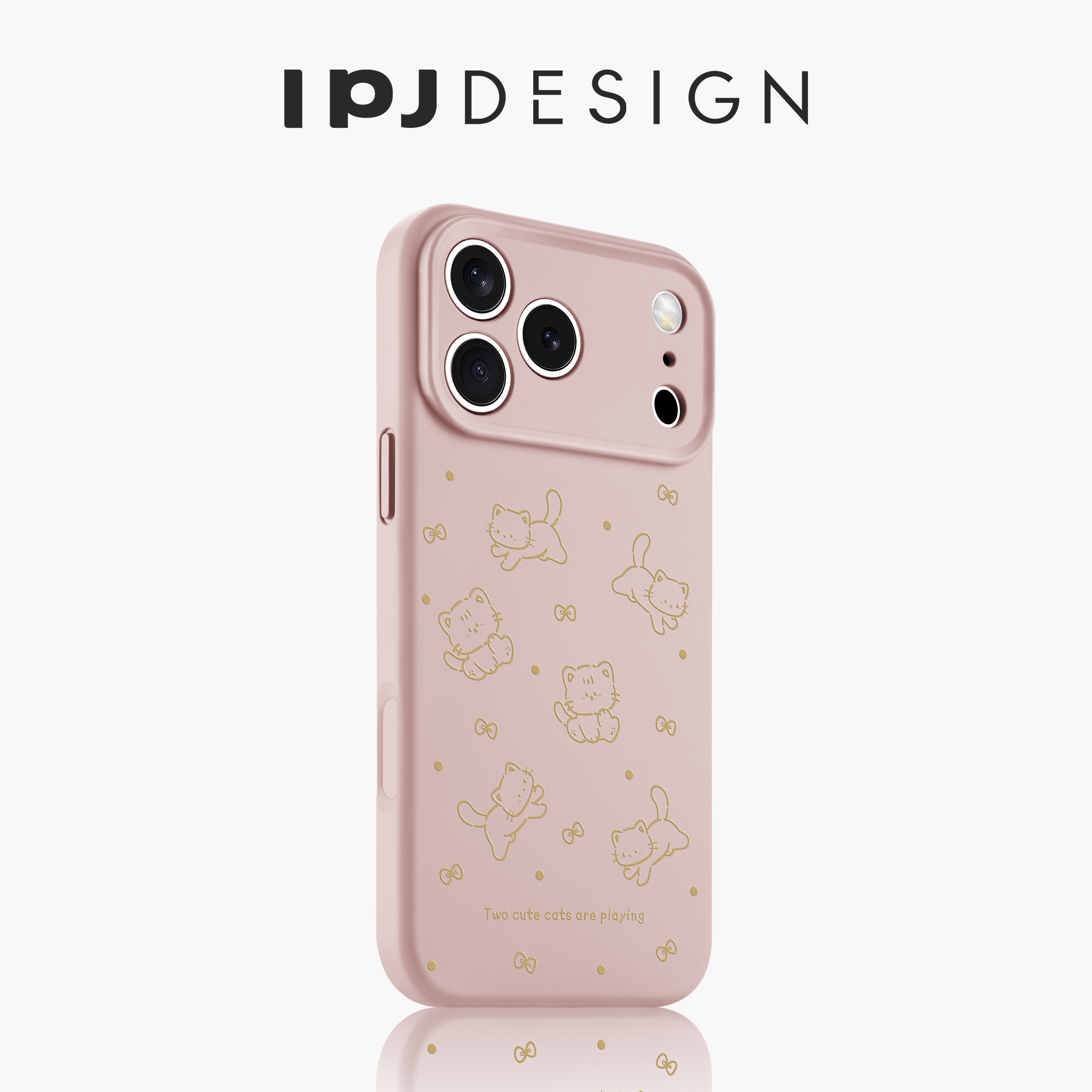 IPJ少女心可爱猫咪玩耍液态手机壳17适用苹果15promax华为手机壳iphone16Plus13个性12防摔14小众15卡通