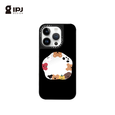 IPJ新款镜面可爱柿子椒熊磁吸壳17适用iphone16Promax手机壳苹果15Promax小动物14Pro可爱13防摔12个性保护套