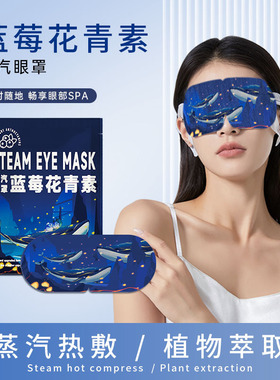 蓝莓花青素蒸汽眼罩温润热敷舒缓眼周办公旅行便捷遮光护眼罩现货