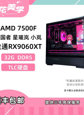 5000元定制主机 AMD7500F+9060XT DIY游戏电脑主机整机
