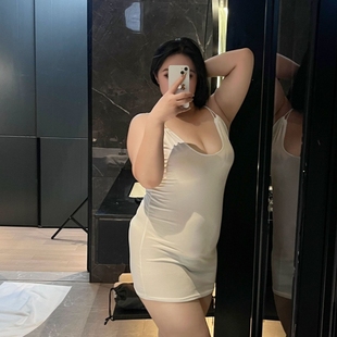 胖老婆睡裙内衣性感大码秘书装制服诱惑清纯免脱激情套装睡衣