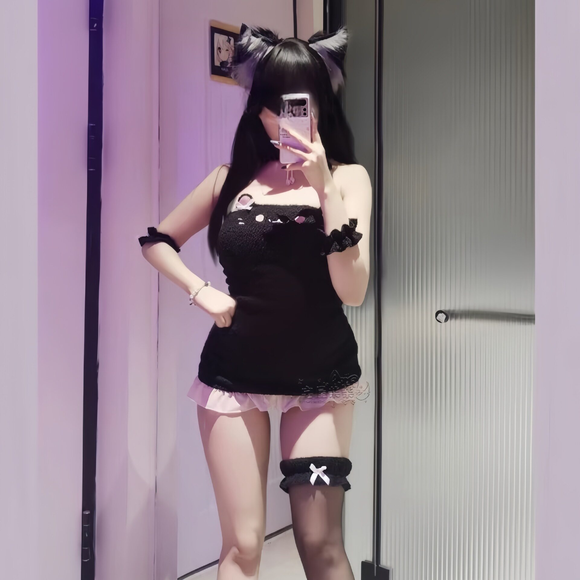 胖老婆蕾丝性感女仆佣套装7911情趣内衣露胸透视裸臀大码制服