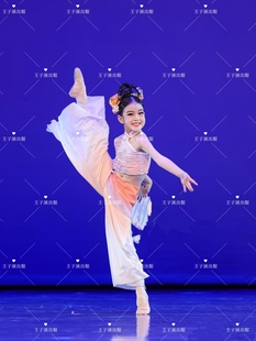 潋滟舞蹈服女童独舞古典演出服胶州秧歌舞巧嬉钱鼓舞蹈表演服