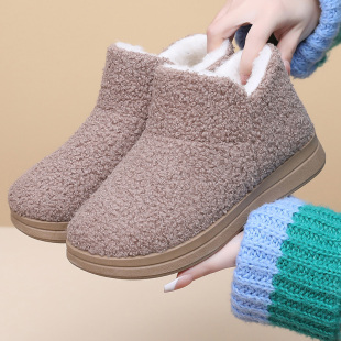 女外穿包跟软底防滑一脚蹬时尚 加绒加厚保暖毛毛鞋 雪地靴 新款 冬季
