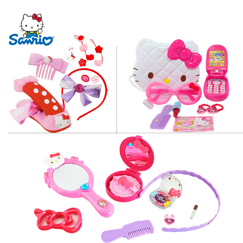 正品HelloKitty凯蒂猫 女孩化妆首饰套装 儿童仿真过家家玩具礼盒