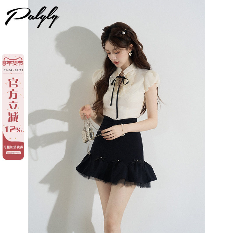 高级感法式立领提花短袖衬衫女夏季小香风蕾丝气质超仙小衫短上衣,女装/女士精品,衬衫,淘宝优惠券,粉丝福利购,淘宝优惠卷