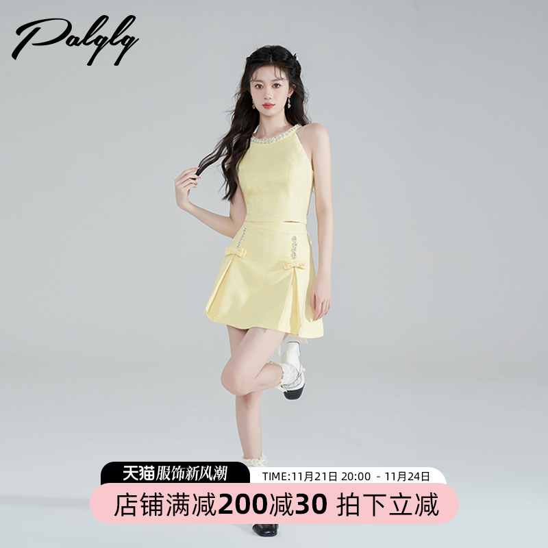 设计感挂脖上衣时尚套装女夏季新款甜辣显瘦洋气半身裙两件套套裙