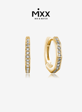 mixxMixx饰品925纯银女基础锆石款耳圈高级感轻奢气质百搭耳饰