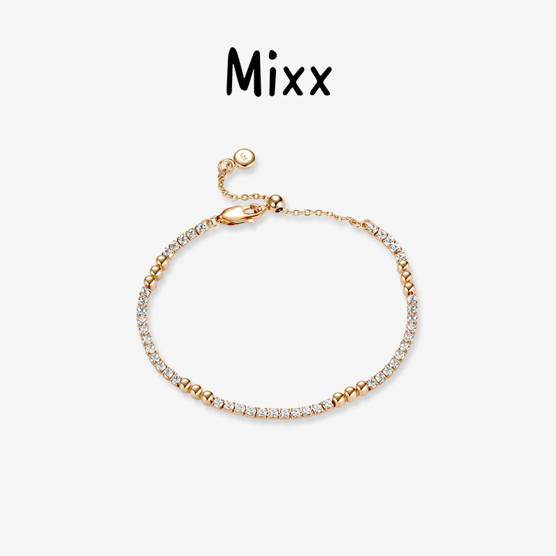Mixx靡诗925纯银星光线条系列光影手链满钻锆石轻奢高级感
