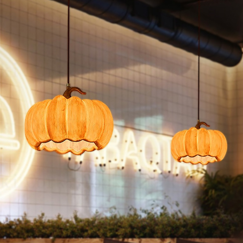 餐厅吊灯饭店饭厅餐桌吧台灯创意个性民宿卧室床头氛围装饰南瓜灯