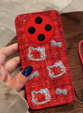 红色本命年布艺小香风适用OPPOFindX8手机壳喜庆5结婚6冬天9本命年Ace2全包2保护套8防摔A55s春节A32喜庆7