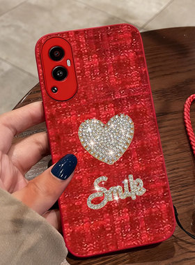 红色本命年布艺小香风适用OPPOReno10手机壳保护套A6GT结婚13名媛10喜庆9+全包12喜庆A5冬天A6i本命年A5秋冬