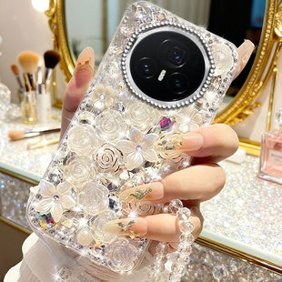 新年本命年镶钻适用荣耀MagicV3手机壳保护套40小众GTPro满钻60SE网红50/2026年P70Pro+新款300Pro全包P60Art
