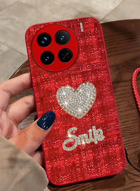 红色本命年布艺小香风适用vivoX90手机壳本命年5活力版过年X90+/2026年X200喜庆X90保护套5S结婚5秋冬8名媛