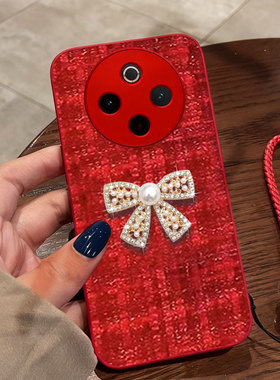 红色喜庆布艺适用OPPOA6手机壳结婚A2冬天A3i本命年A5/2026年A3喜庆A95秋冬A1防摔A72保护套A32全包A3i过年