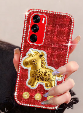 红色新年发财适用Redmi红米Note15R手机壳镶钻14R本命年10保护套10X全包9喜庆10 新款8A外壳9A针织11小香风15