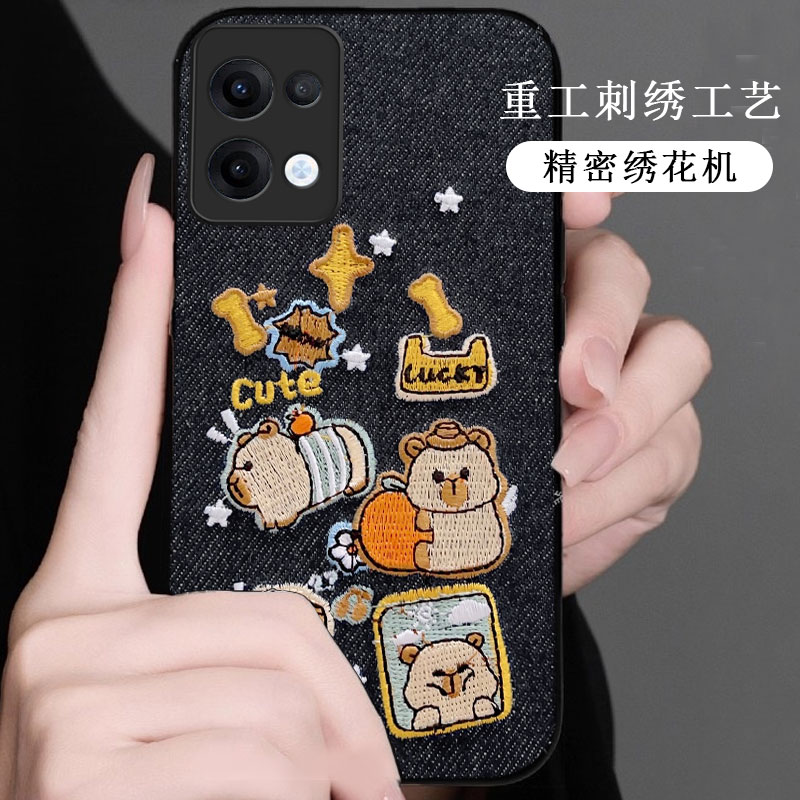 牛仔布艺刺绣，不掉色，不脱丝