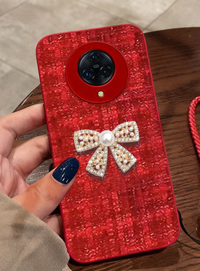 红色喜庆布艺适用vivoNEX3手机壳喜庆T1x防摔Y200+本命年S19/2026年V3结婚S19小香风Y3外壳Z3保护套T1春节S20