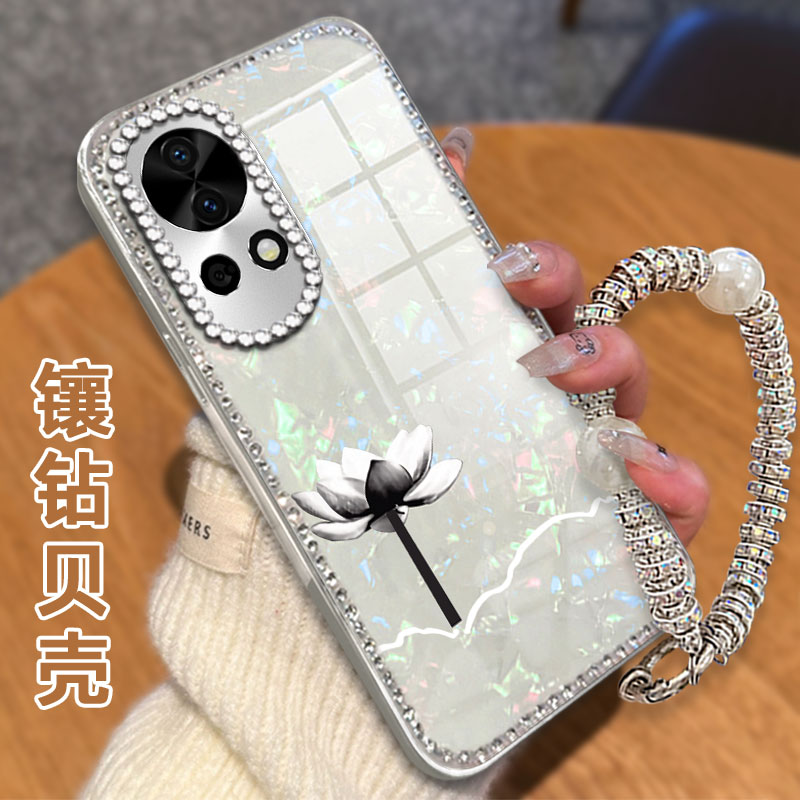 高级感电镀贝壳纹镶钻  不掉漆 不掉色