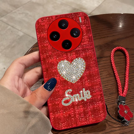 红色本命年布艺小香风适用vivoX200手机壳春节x100防摔X30喜庆7SE秋冬X23幻彩版冬天X100S外壳8se喜庆9S结婚