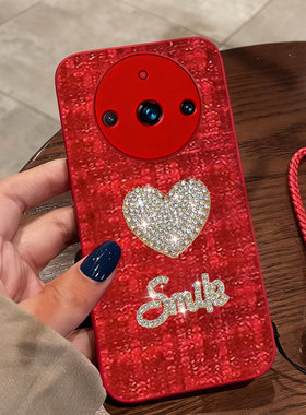 红色本命年布艺小香风适用realme真我11手机壳防摔10秋冬11喜庆V30冬天Q3春节9 5G/2026年10外壳12+结婚12X