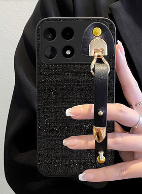 红色喜庆布艺小香风适用Redmi红米K70手机壳女款12针织K20保护套17防摔k60pro秋冬12s冬天CC9全包