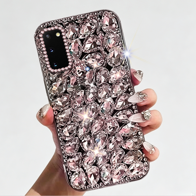 轻奢简约满钻适用三星GalaxyS20手机壳防摔S10e小清新S21水钻S8+外壳S25保护套S8新款S23新品S21+透明