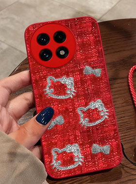 红色本命年布艺小香风适用oneplus1+一加13T手机壳结婚喜庆13过年9Pro/2026年2Pro全包15保护套11冬天2喜庆5