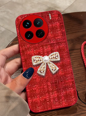 红色喜庆布艺适用vivoX90手机壳秋冬6SE/2026年X100S春节x100结婚6过年7SE本命年X90+防摔S15全包S5保护套