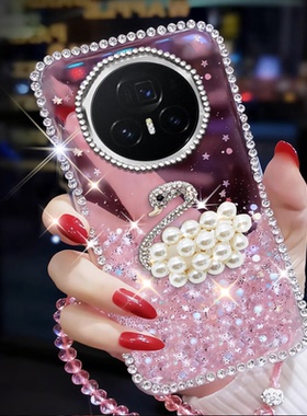 马年新款滴胶镶钻适用荣耀MagicV3手机壳过年GT硅胶pura80Pro小众500Pro网红p50高级感100新年款30结婚