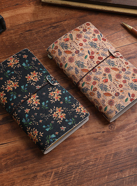 tn活页手账本复古旅行记事本活页笔记本文具小随身韩国创意手帐本少女心小清新简约ins风文艺学生日记本