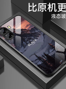 适用oppoA6c手机壳a6c网红黑色风景玻璃硬壳保护套5G男士新款PMC110镜头全包防摔软壳OPPO女高级创意个性外壳