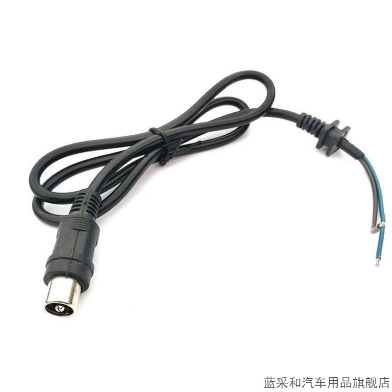 锂电池电瓶车充电莲花卡侬插座单孔插头简易款车圆孔充电头音频头