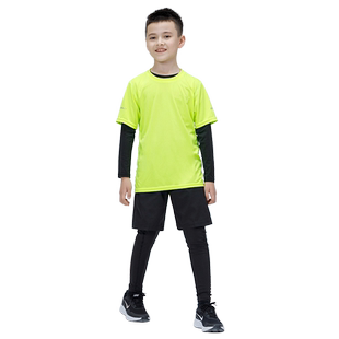 儿童篮球紧身衣训练服男女童足球运动套装四件套跑步专业健身服