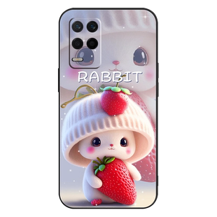 适用opporealmeQ3手机壳oppo realme真我Q3保护套realmeq3防摔全包软超薄液态硅胶女男新款直边卡通萌兔定制