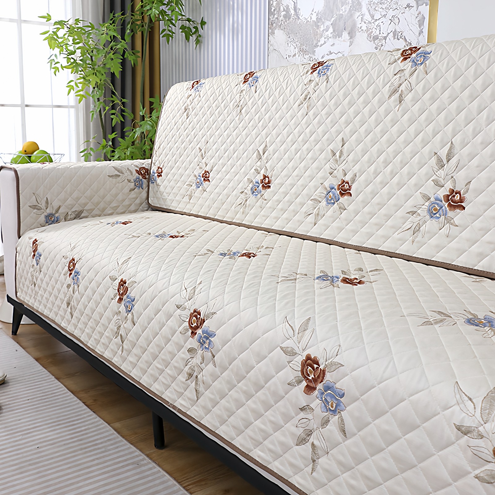 直排沙发垫防滑四季通用现代简约客厅双人三人沙发巾异形防滑坐垫,居家布艺,沙发垫,淘宝优惠券,粉丝福利购,淘宝优惠卷