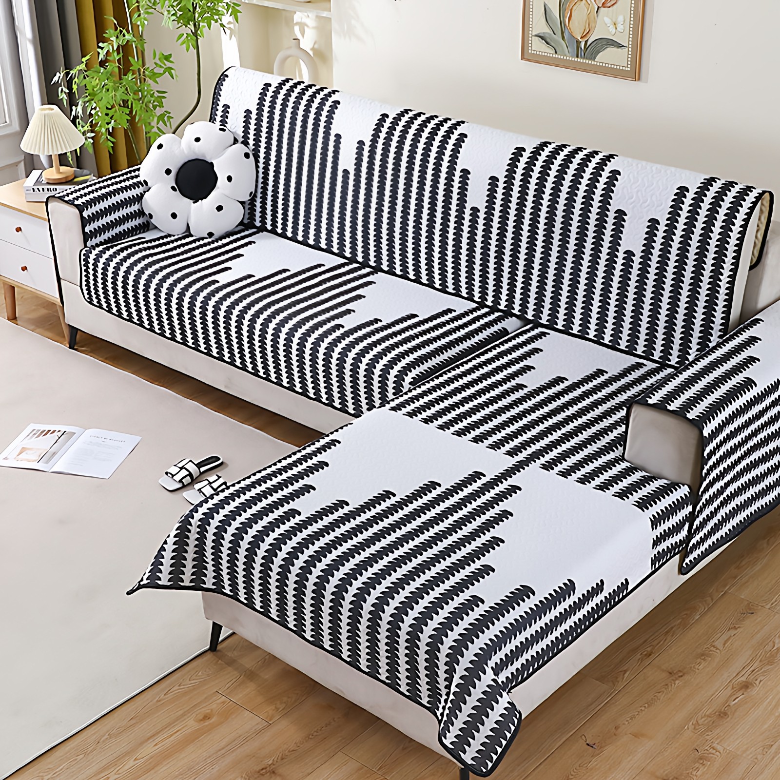 几何条纹沙发垫防滑四季通用现代简约客厅沙发巾异形防滑垫,居家布艺,沙发垫,淘宝优惠券,粉丝福利购,淘宝优惠卷