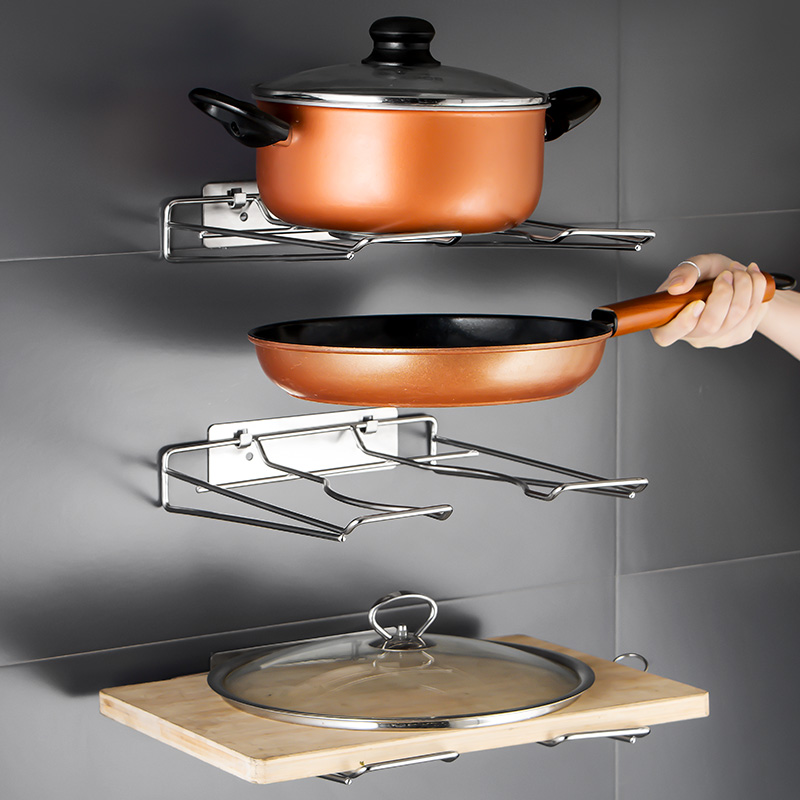 锅盖架304不锈钢壁挂式多功能