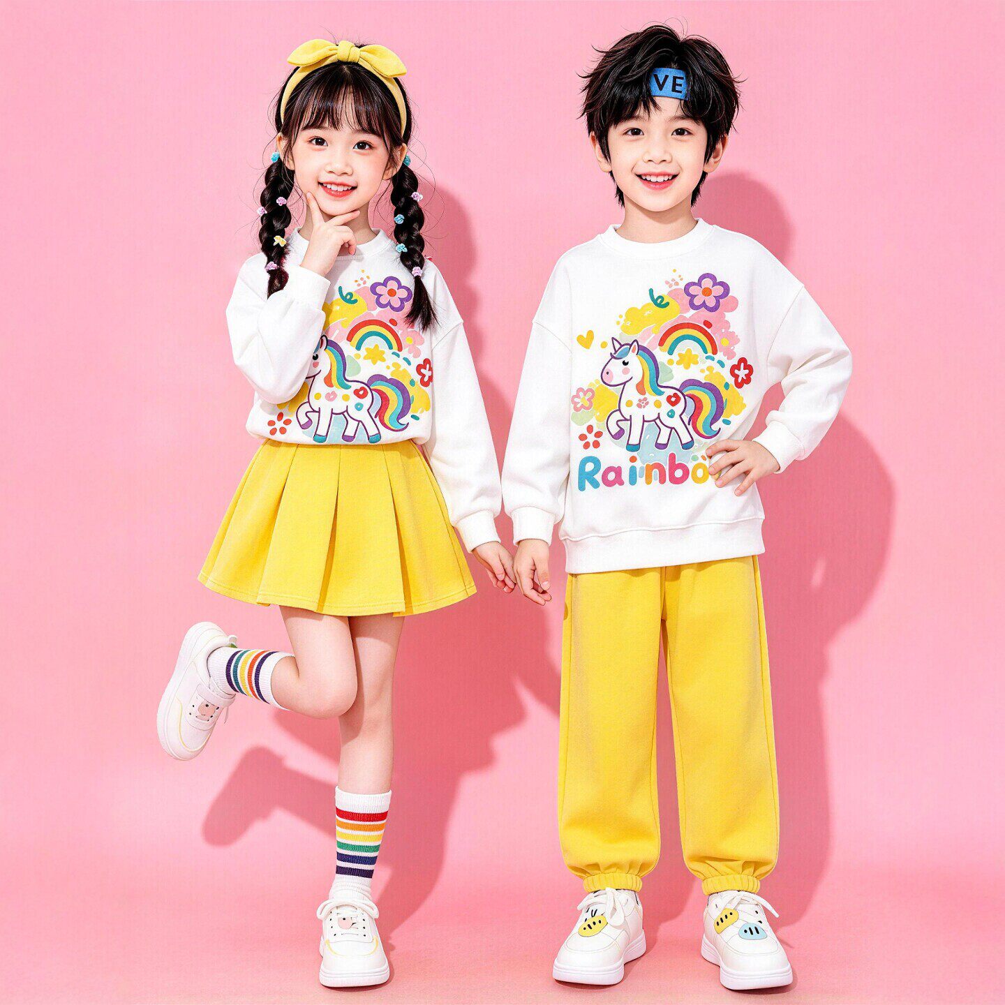 儿童啦啦队演出服中小学生运动会开幕式团体班服快乐小马校运会服
