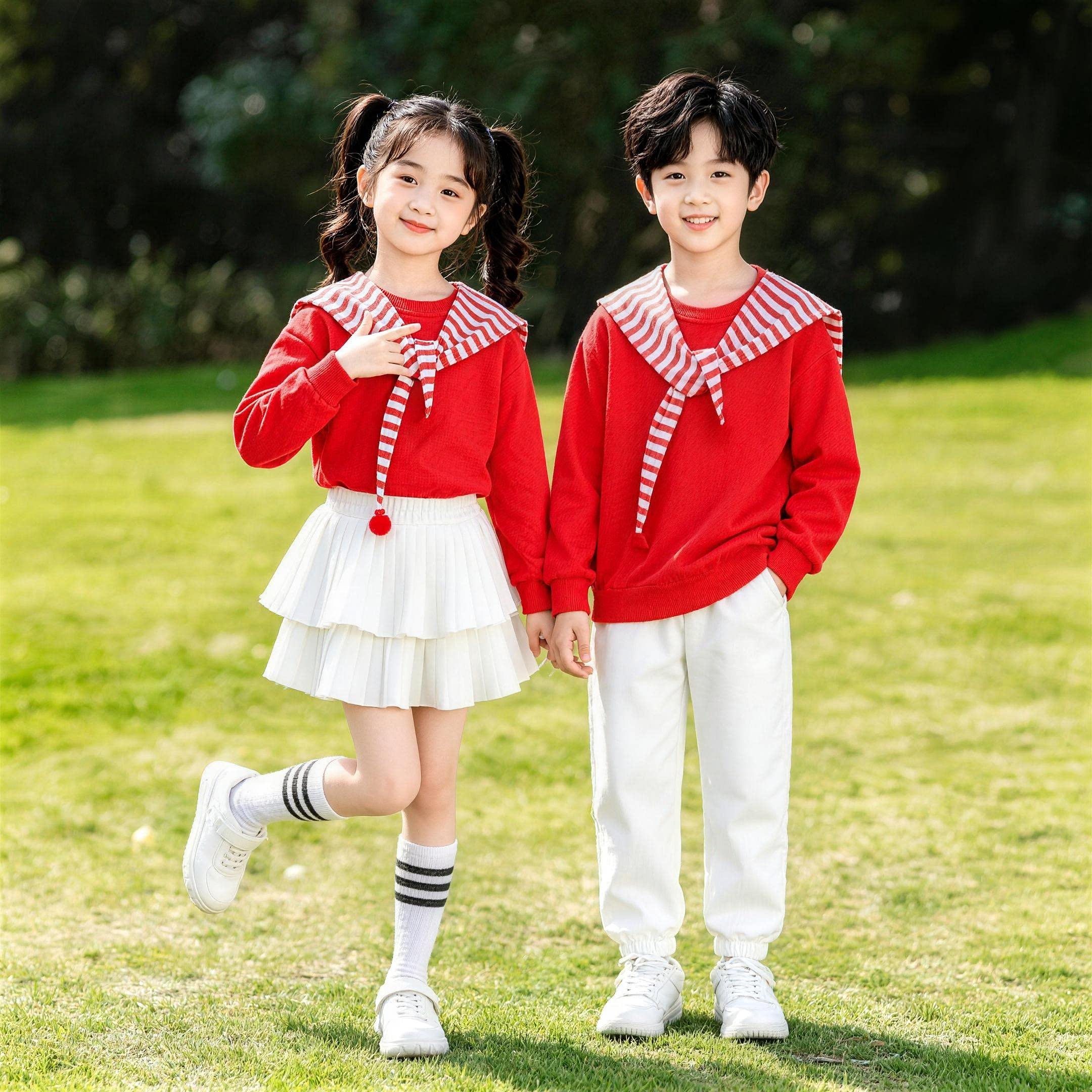 国庆儿童合唱演出服幼儿园卫衣班服小学生运动会啦啦队表演服套装