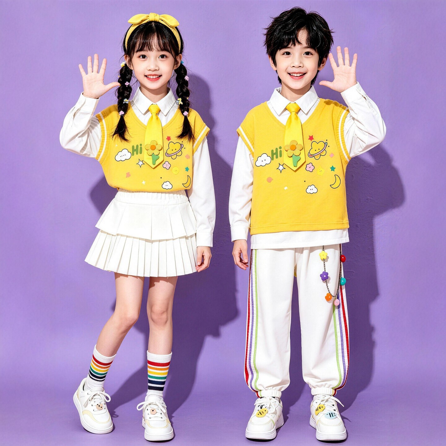 儿童合唱表演服幼儿园班服套装春秋小学生运动会服装啦啦队演出服