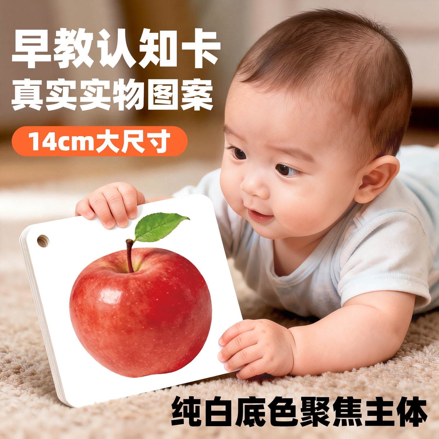 动物卡片儿童早教认知启蒙书婴幼儿宝宝一岁13玩具婴儿大尺寸识物