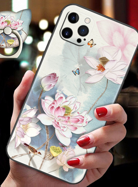 适用于苹果12pro max手机壳中国风iPhone12maxpro硅胶软壳十二mini新款防摔磨砂全包摄像头por带挂绳男女浮雕