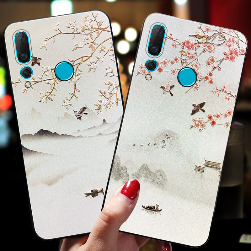 华为nova4e手机壳nove5i套novo5pro女款navo6se硅胶软壳VCE-AL00外壳por浮雕5z潮ipro男个性创意复古风4g防摔