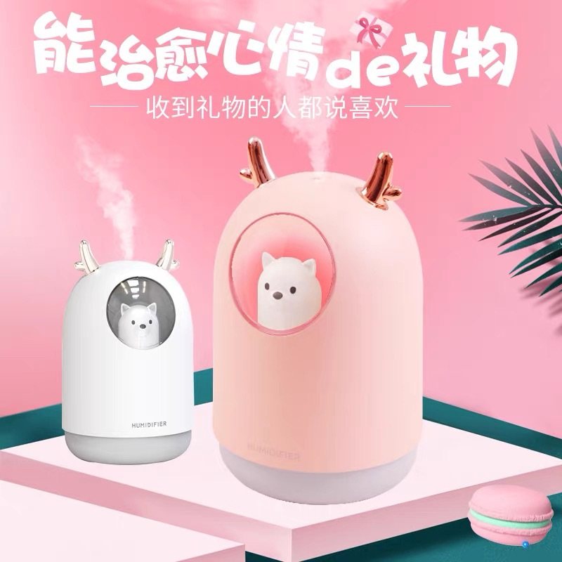 能适迷你USB加湿器家用静音桌面小型卧室宿舍办公室车载大喷雾量便携净化空气补水可爱学生女生新款礼物创意