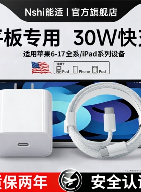 能适适用苹果ipad11充电器10原装平板专用air5数据线mini6手机17pro电脑2021充电线typec编织2025版12.9英寸