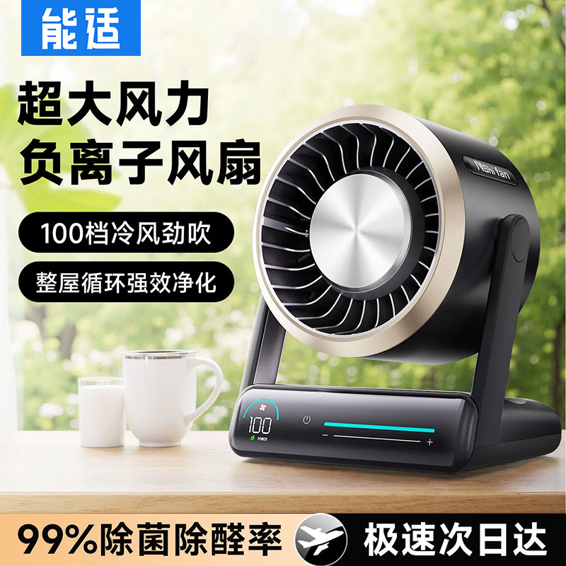 2026新款负离子循环桌面风扇家用图片