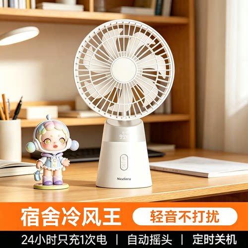 2026新款桌面小风扇台式自动摇头